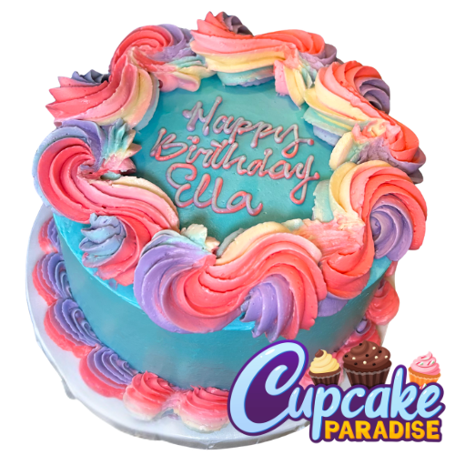 Rainbow Message Cake